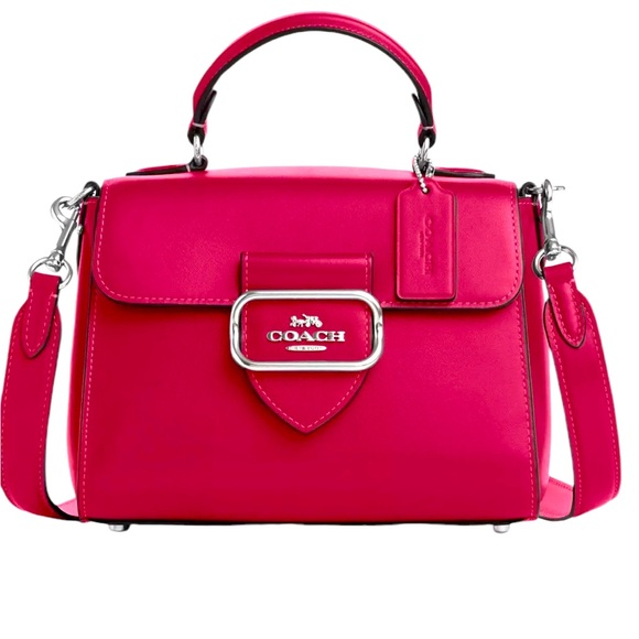 COACH Morgan Top Handle Satchel Bag, Silver/Bright Violet, NWT - Picture 1 of 6